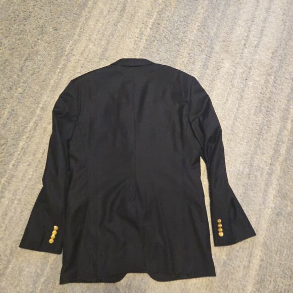 Brooks Brothers 1818 Madison X Loro Piana 40L Gold  Buttons Blazer Navy Blue - Picture 5 of 10